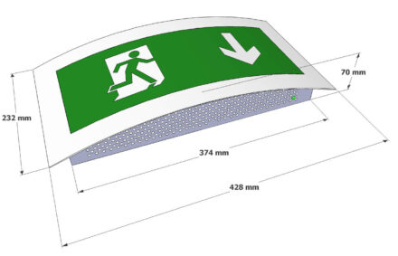 Curved LED exit sign dimensions