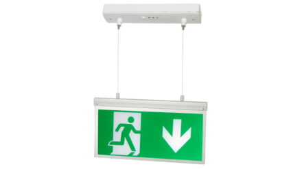 Wire suspended emergency exit