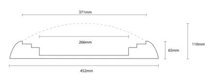 Anti-ligature emergency light dimensions drawing