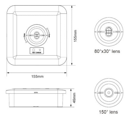 Square surface mount led downlight Dimensions