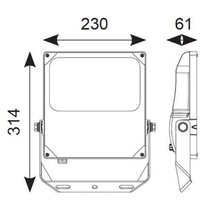 100W Emergency floodlight dimensions