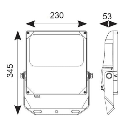 50W Emergency floodlight dimensions