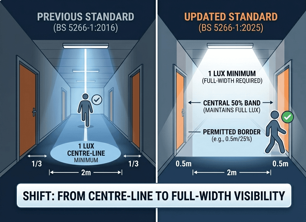 Emergency Light centre band escape route