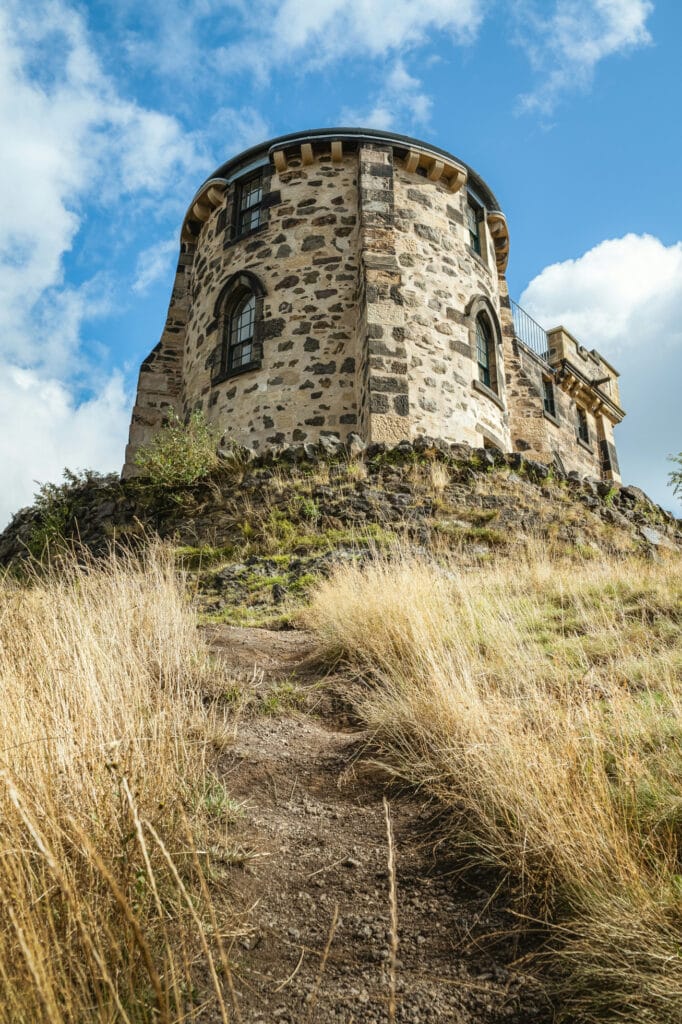 Historic Building at the top of a grassy hill